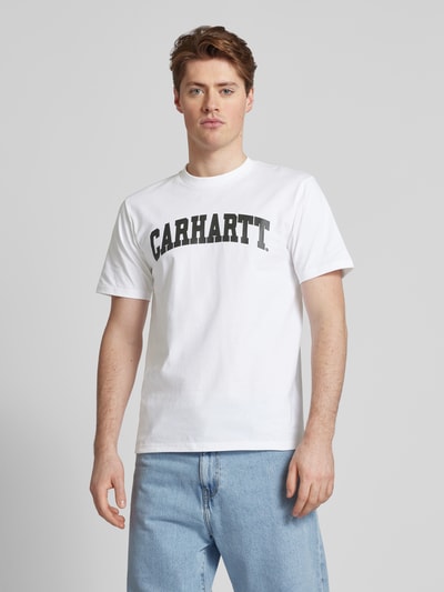 Carhartt Work In Progress T-shirt z nadrukiem z logo Biały 4