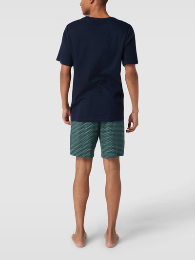 Schiesser Pyjama mit Brusttasche Dunkelblau 4