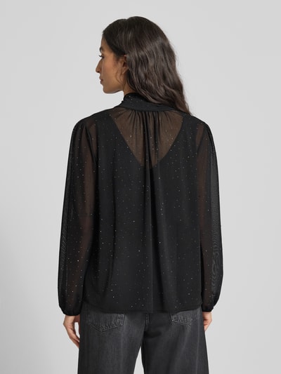 More & More Regular fit strikblouse met siersteentjes Zwart - 5