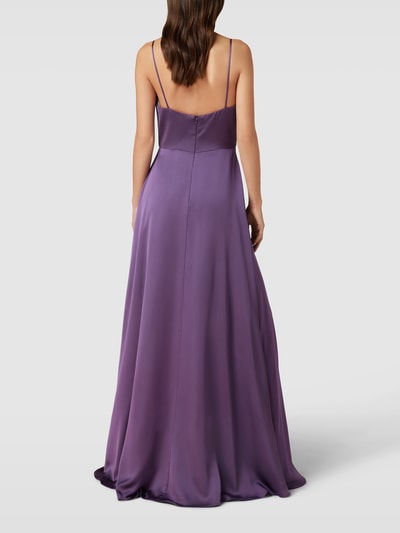 Luxuar Abendkleid mit Wasserfallausschnitt Mauve 5