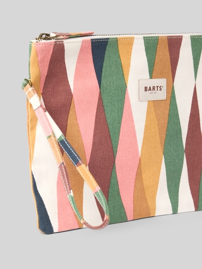 Produktfoto, Clutch mit Logo-Patch Modell 'Juno' von Barts aus reiner Baumwolle, mehrfarbig gemustert, Reißverschluss, Maße 31x32x1 cm