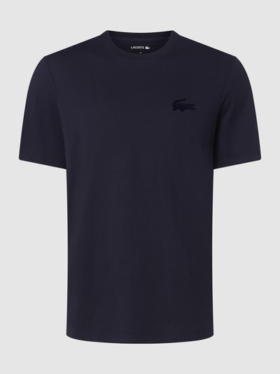 Lacoste T-shirt z detalem z logo model ‘Croco Flock’ Granatowy 2