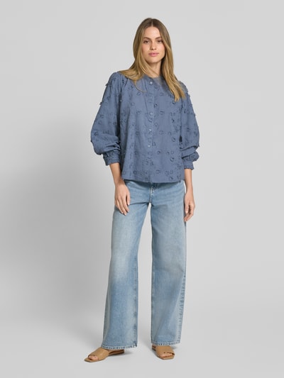 Jake*s Casual Regular Fit Bluse mit Stehkragen Jeansblau 1