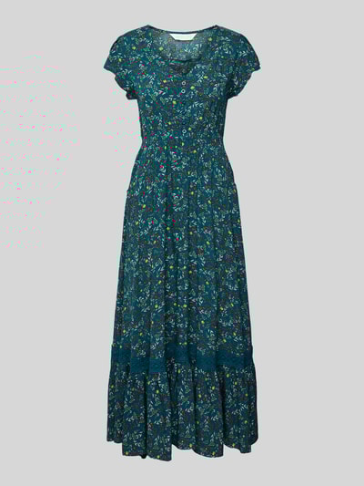 Apricot Midikleid aus Viskose mit Knopfleiste Gruen 2