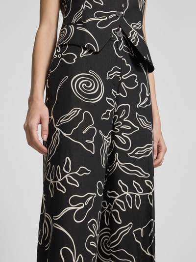 Mango Stoffhose aus Viskose-Leinen-Mix Modell 'LIZA' Black 3