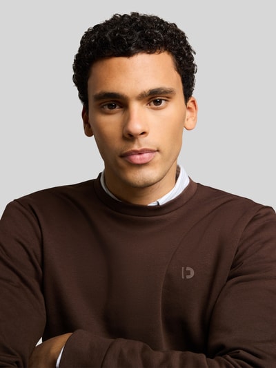 Tom Tailor Denim Regular Fit Sweatshirt aus Baumwoll-Mix Dunkelbraun 3