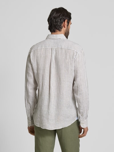 Fynch-Hatton Regular Fit Freizeithemd aus reinem Leinen Oliv 5