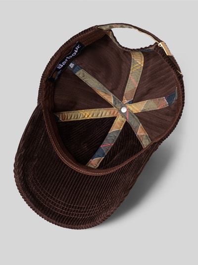 Produktfoto, Cap aus reiner Baumwolle von Barbour in Dunkelbraun mit feiner Rippenstruktur und gemusterten inneren Nähten, Herren Cap von Barbour