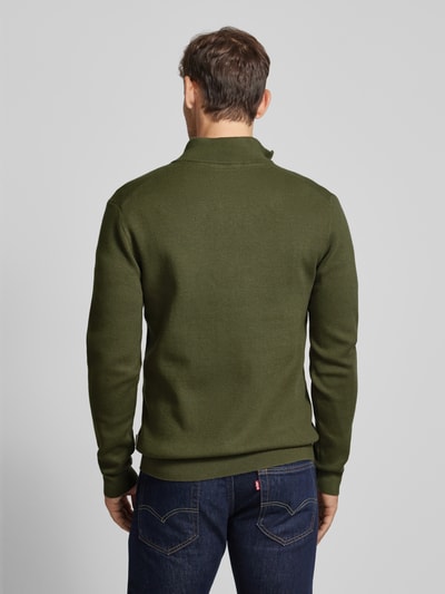 Lindbergh Gebreide pullover met geribde opstaande kraag Olijfgroen - 5