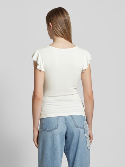 Only T-Shirt mit V-Ausschnitt Modell 'BELIA' Offwhite 5