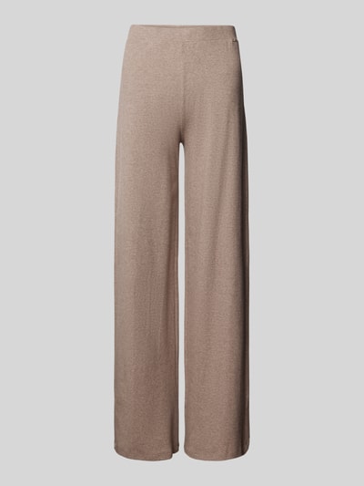 Guess Wide leg stoffen broek met labelapplicatie, model 'ELSA' Beige gemêleerd - 2