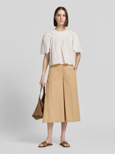 Brax Spodnie culotte z mieszanki bawełny w kroju regular fit model 'MELLI' Beżowy 1