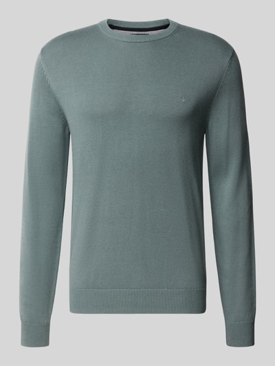 Christian Berg Men Regular Fit Strickpullover aus Baumwoll-Woll-Mix Metallic Tuerkis 1