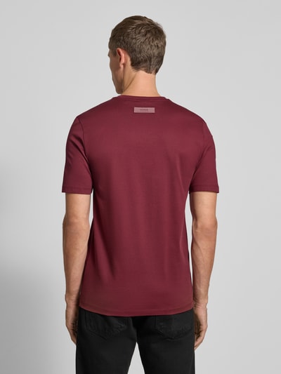 HUGO Slim fit T-shirt van puur katoen, model 'DIMERSTEE' Bordeaux - 5