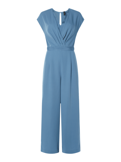 YAS Jumpsuit met V-hals in wikkellook, model 'Yasmamba' Blauw - 1