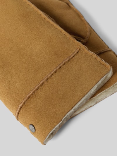 Roeckl Handschoenen van echt zijden lamsvacht, model 'BERGEN' Camel - 2