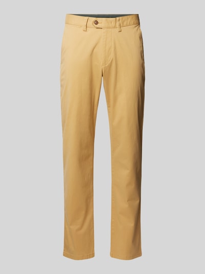 Christian Berg Men Tapered fit chino met achterzakken Mosterdgeel - 2