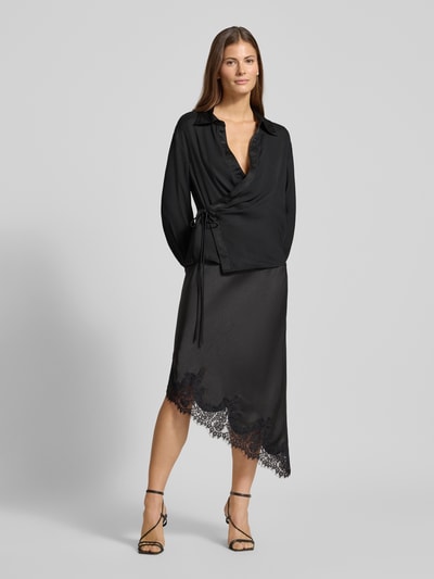 Mango Hemdbluse mit Schnürverschluss Black 1