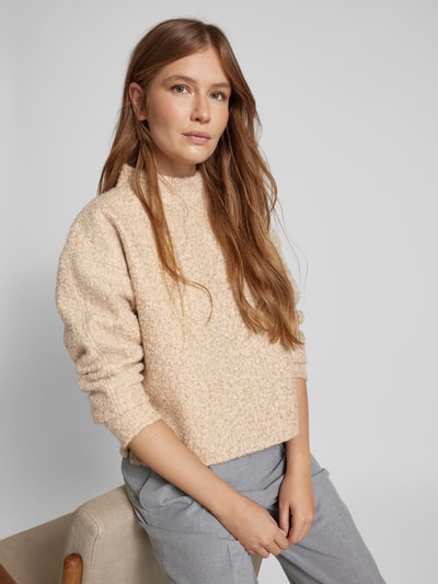 OPUS Oversized pullover met wijde opstaande kraag, model 'Gojam' Beige - 3