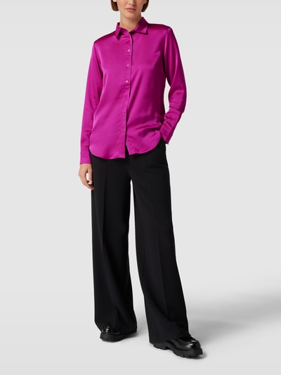 Lauren Ralph Lauren Overhemdblouse in glanzende look, model 'JAMELKO' Fuchsia - 1