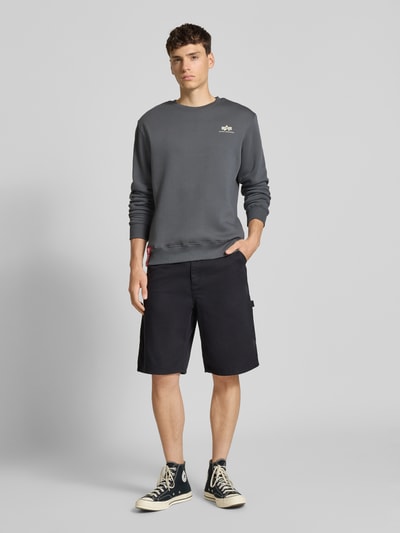 Alpha Industries Sweatshirt mit Label-Print Dunkelgrau 1