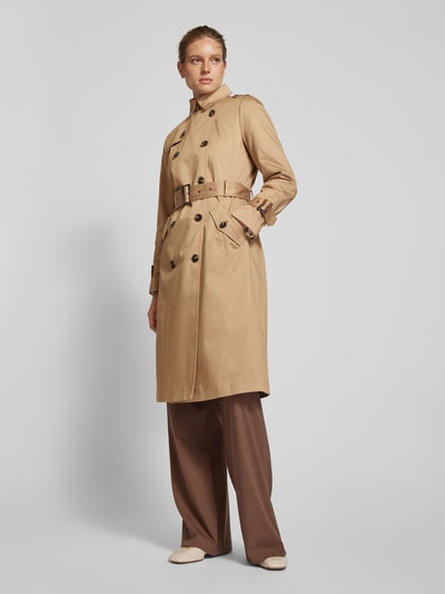 Jake*s Collection Trenchcoat met platte kraag Zand - 4