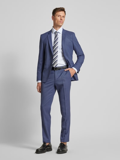 HUGO Slim fit pantalon met persplooien, model 'Hesten' Marineblauw - 1