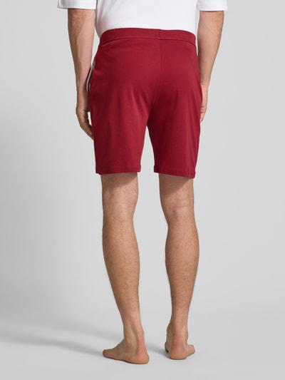 Christian Berg Men Regular fit sweatshorts met tunnelkoord Donkerrood - 5