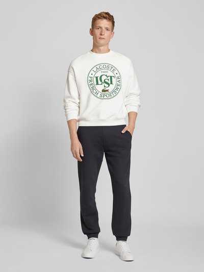 Lacoste Sweatshirt mit Label-Print Weiss 1