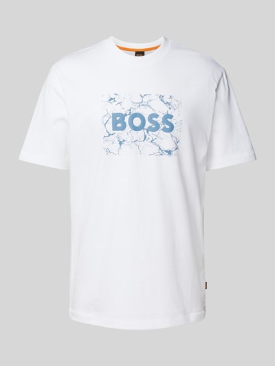 BOSS Orange T-Shirt mit Label-Print Weiss 2