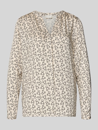 Milano Italy Regular Fit Bluse mit Tunikakragen Offwhite 2