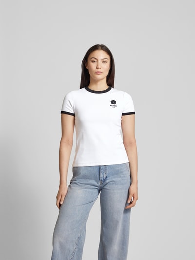 Kenzo T-Shirt mit Label-Stitching Weiss 4