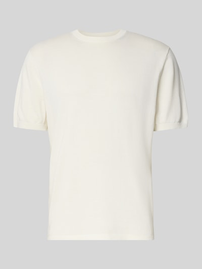 Christian Berg Men T-Shirt mit geripptem Rundhalsausschnitt Offwhite 2