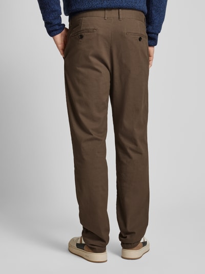 Christian Berg Men Regular fit broek met riemlussen Taupe - 10