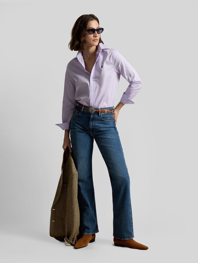 Polo Ralph Lauren Relaxed Fit Hemdbluse aus reiner Baumwolle Lila 1