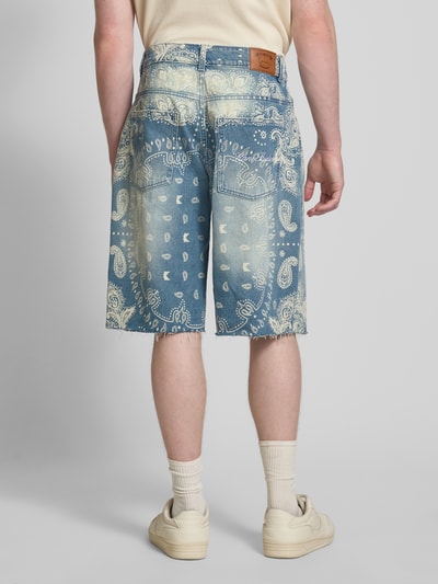 KARL KANI Relaxed Fit Jeanshorts mit Paisley-Dessin Modell 'Paisley' Jeansblau 5