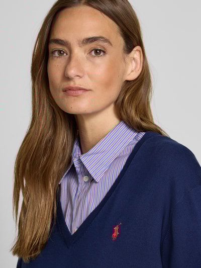 Polo Ralph Lauren Gebreide pullover met logostitching en V-hals Marineblauw - 3