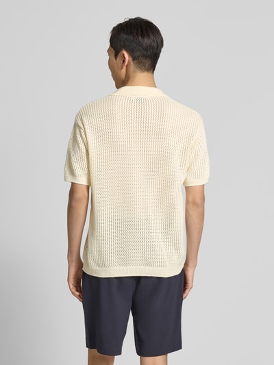 Casual Friday Regular fit poloshirt met ajourpatroon, model 'ASTON' Offwhite - 5