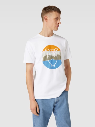 Knowledge Cotton Apparel T-Shirt mit Motiv-Print Weiss 4