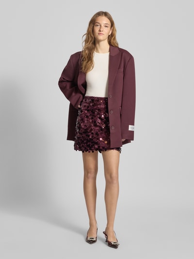 Only Spódnica mini z cekinowym obszyciem model ‘JADEL’ Bordowy 1