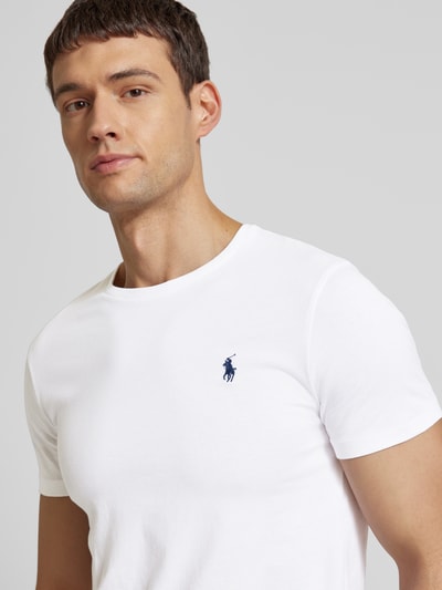 Polo Ralph Lauren Slim Fit T-Shirt mit Logo-Stitching Weiss 3