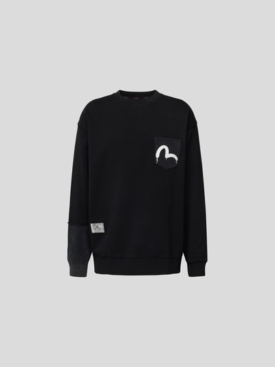 Evisu Oversized Sweatshirt aus Baumwolle Black 2