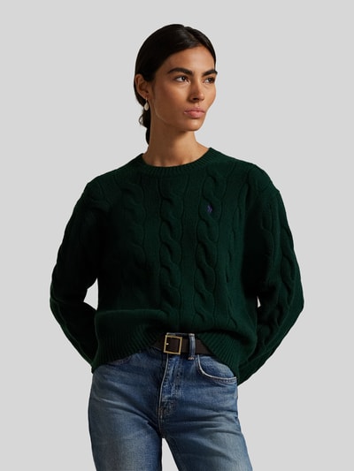 Polo Ralph Lauren Kaschmirpullover mit Zopfmuster Gruen 4