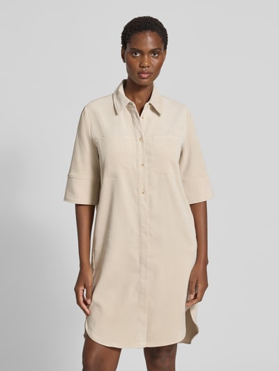 OPUS Knielanges Hemdblusenkleid mit Knopfleiste Modell 'Winchesta' Sand 4