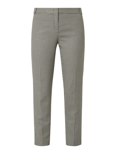 Christian Berg Woman Slim fit stoffen broek met pepitadessin  Zwart - 2