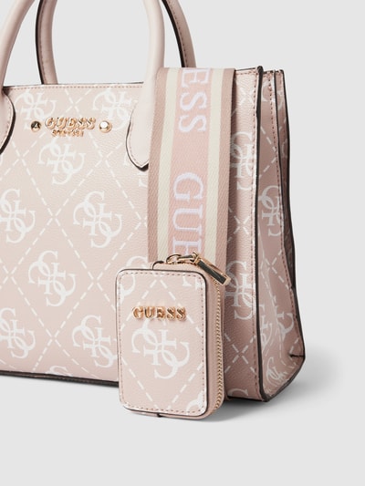 Guess Tote Bag mit Label-Applikation Modell 'SATCHEL' Rosa 3