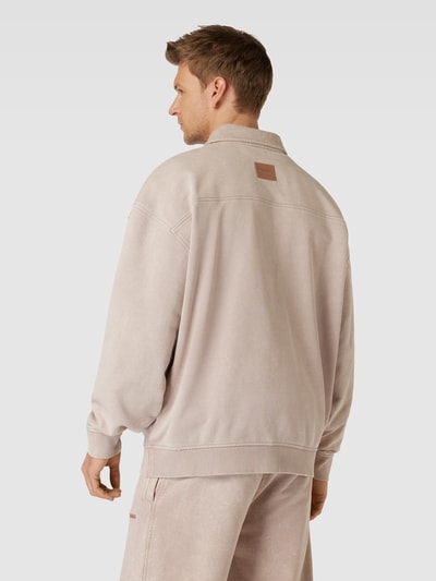 HUGO Oversized sweatshirt met polokraag, model 'Dunoche' Beige - 5