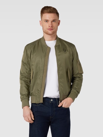 Blauer Usa Blouson mit Zweiwege-Reißverschluss Oliv 4