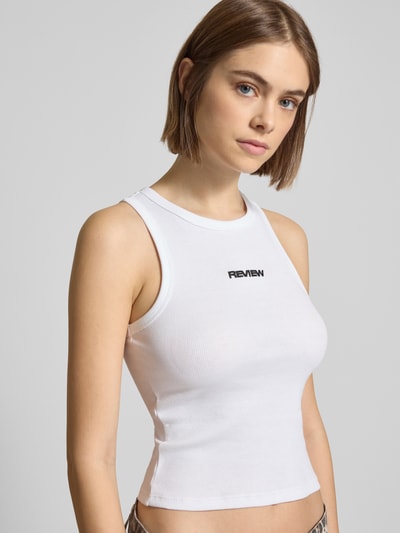 Review Tanktop mit gerippten Abschlüssen Weiss 3