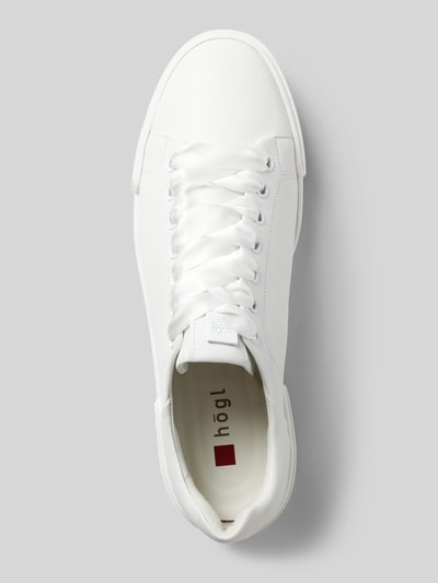 Högl Sneakers van zuiver leer met labeldetail, model 'BASIC' Wit - 3